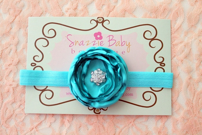 baby headband...newborn headband..baby girl headband...aqua headband..newborn headband..girl headband..photography prop
