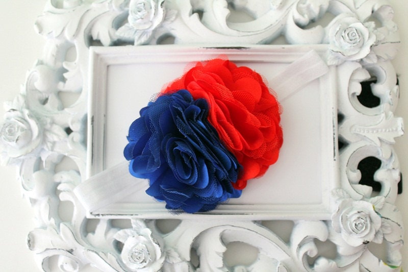4th of july baby headband...newborn headband..baby girl headband... headband..newborn headband..girl headband..photography prop