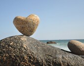Heart Shaped Rock Photography Photograph Print Love Rocks Unique Nature Ocean Landscape Photo