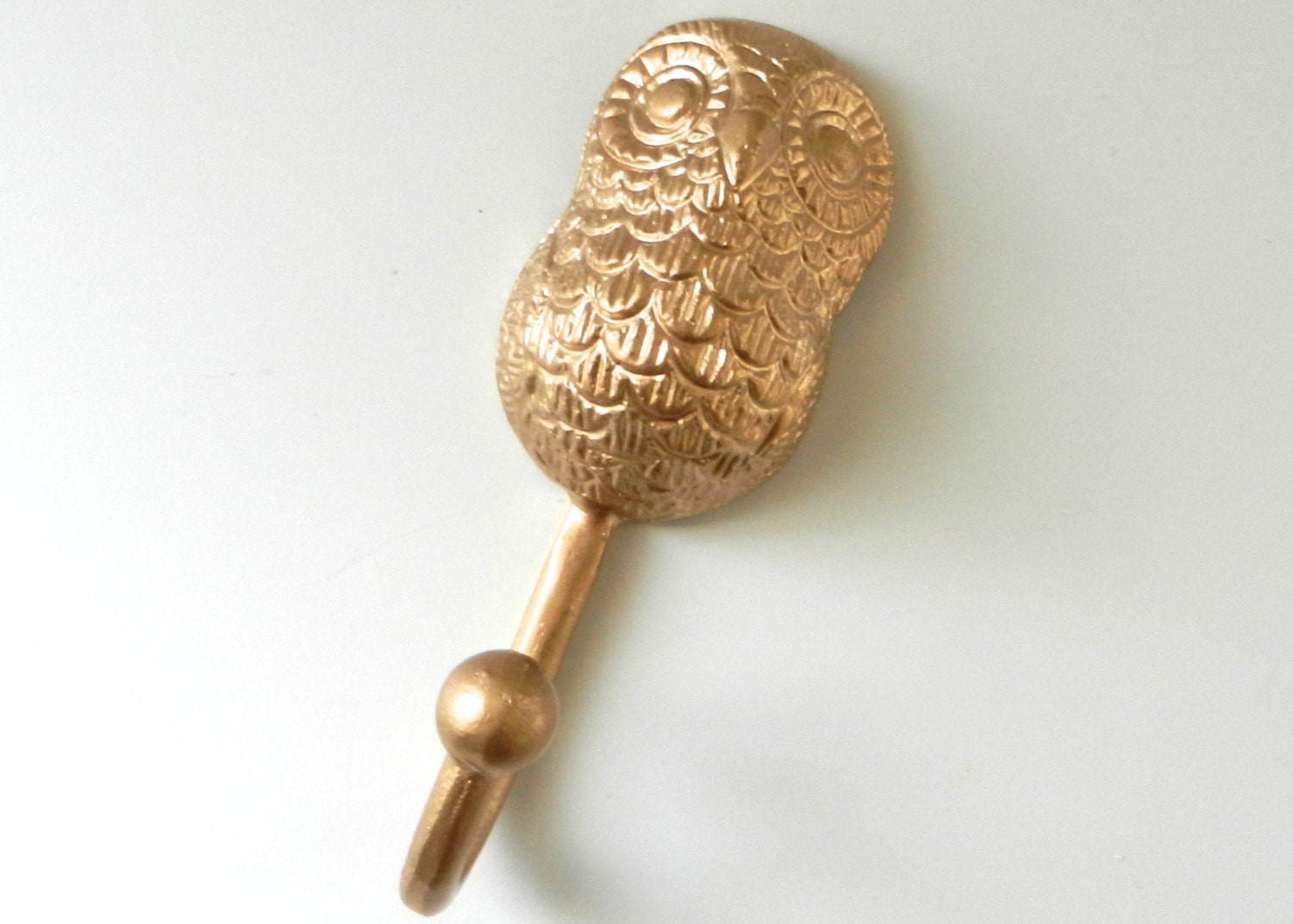 wall hook - gold owl hook - gold decorative wall hook