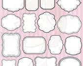 Digital Frames Clipart Clip Art Decoration Borders Download White Middle Scrapbooking Frames Commercial Use Personal Use Embellishment 10063