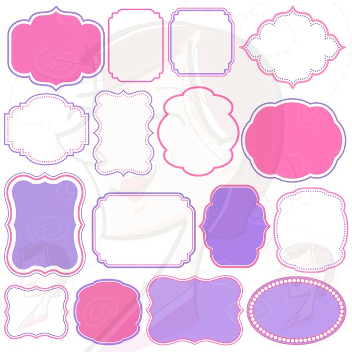 Digital Borders Frames Clipart Clip Art Baby Borders Scrapbooking Frames Lilac Pink Commercial Use Personal Use Teacher Use 10493