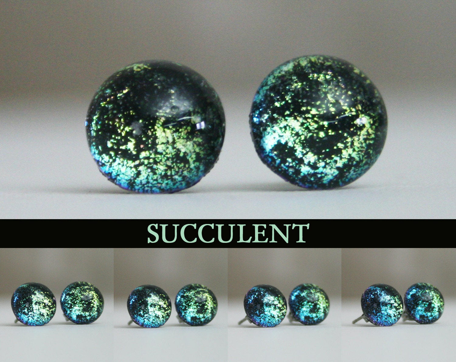 Succulent 10mm Color Shifting Earrings
