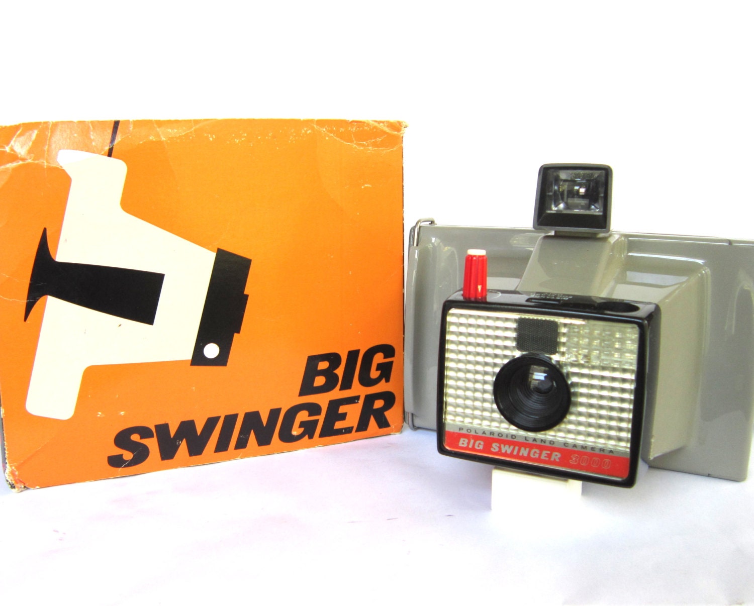 Vintage 1960s Polaroid Camera, Big Swinger 3000 Land Camera with Original Box