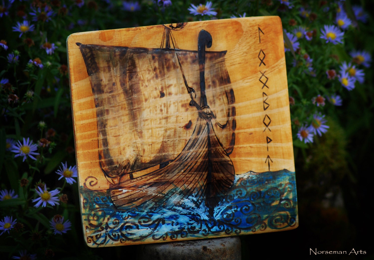 Viking Longboat Wood Burning