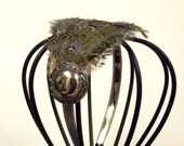 FEATHER Headband, Hair Accessory, Recycled Vintage Earring, Boho Style, Southwest