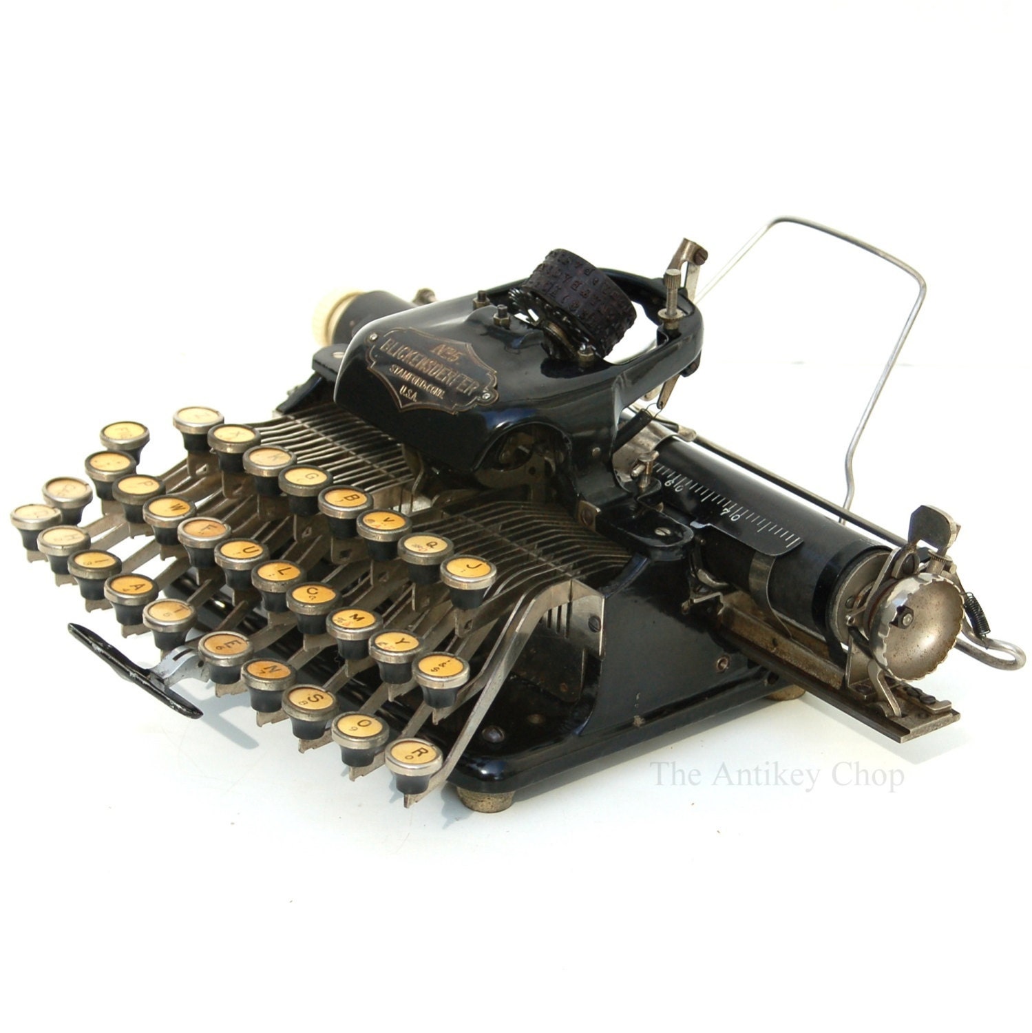 Antique 1907 Blickensderfer No.5 Typewriter, Special German Keyboard & Typewheel