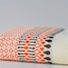 Scandinavian Mid Century Tablecloth - Orange and Off White - Non Iron