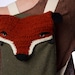 small fox backpack crochet green orange black with buttons ipad backpack FREE SHIPPING