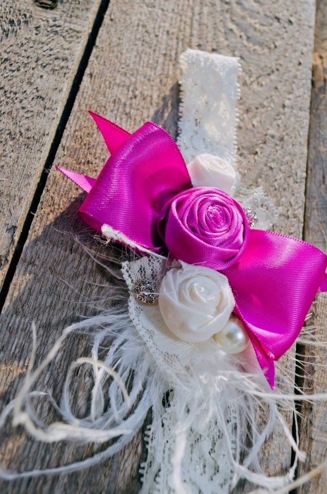 Raspberry Headband-Baby Headband-Newborn Headband-Baby Girl-Toddler-Vintage Glamor Headband-Photo Prop
