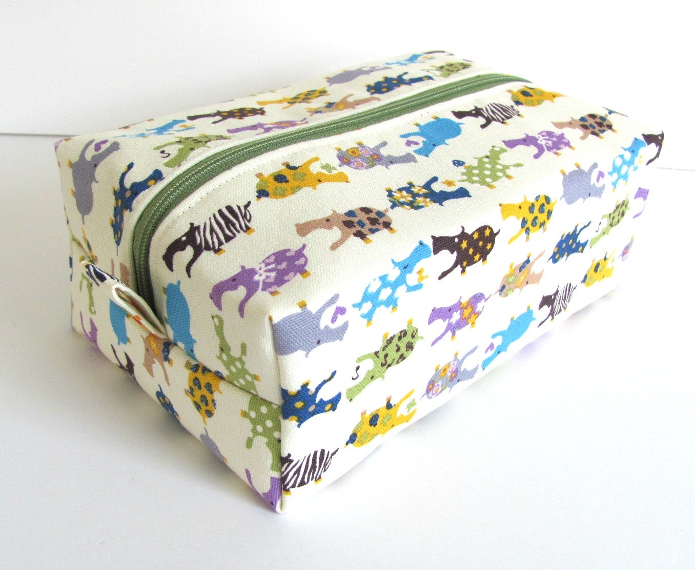 Hippos Cosmetic and Makeup Bag - Kawaii Hippo Boxy Bag