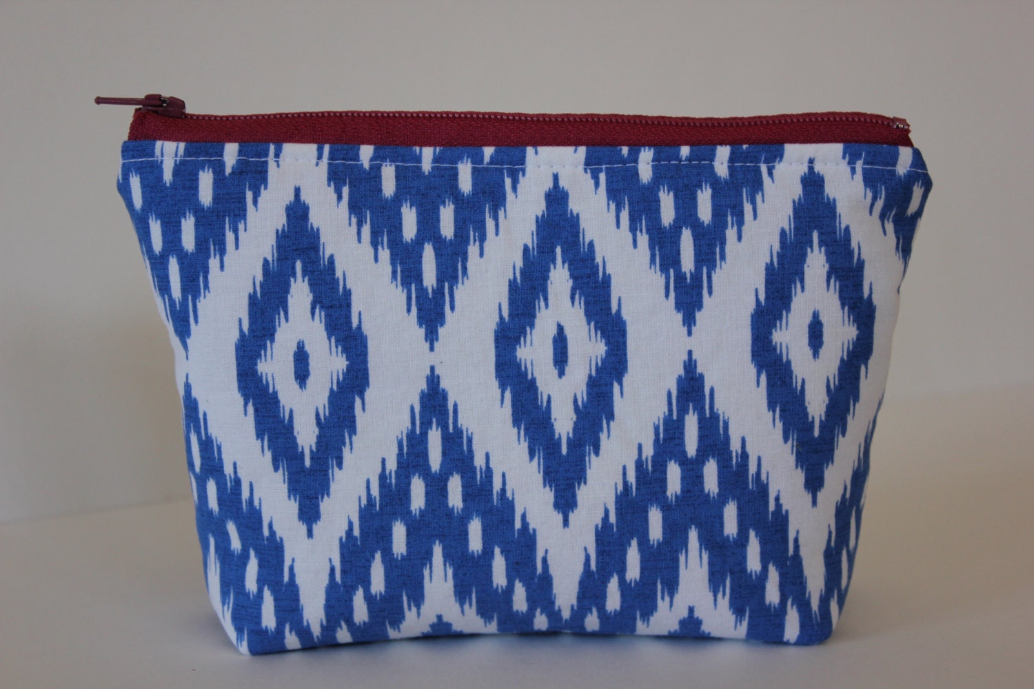 Fresh Ikat Chevron Blue Cosmetic Bag by alice & lois design studios