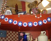 Red white and blue americana american flag garland or pick colors you would like fourth of july penny rug style