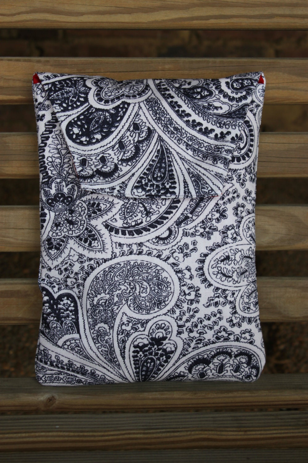 NAVY and WHITE PAISLEY stripe Diaper and Wipes Holder/ Case