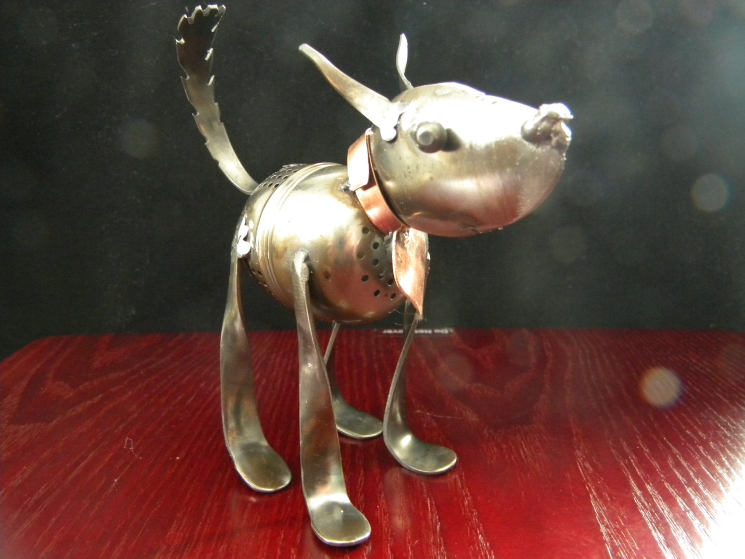 Hazel The Family Dog, Repurposed Silverware Sculpture
