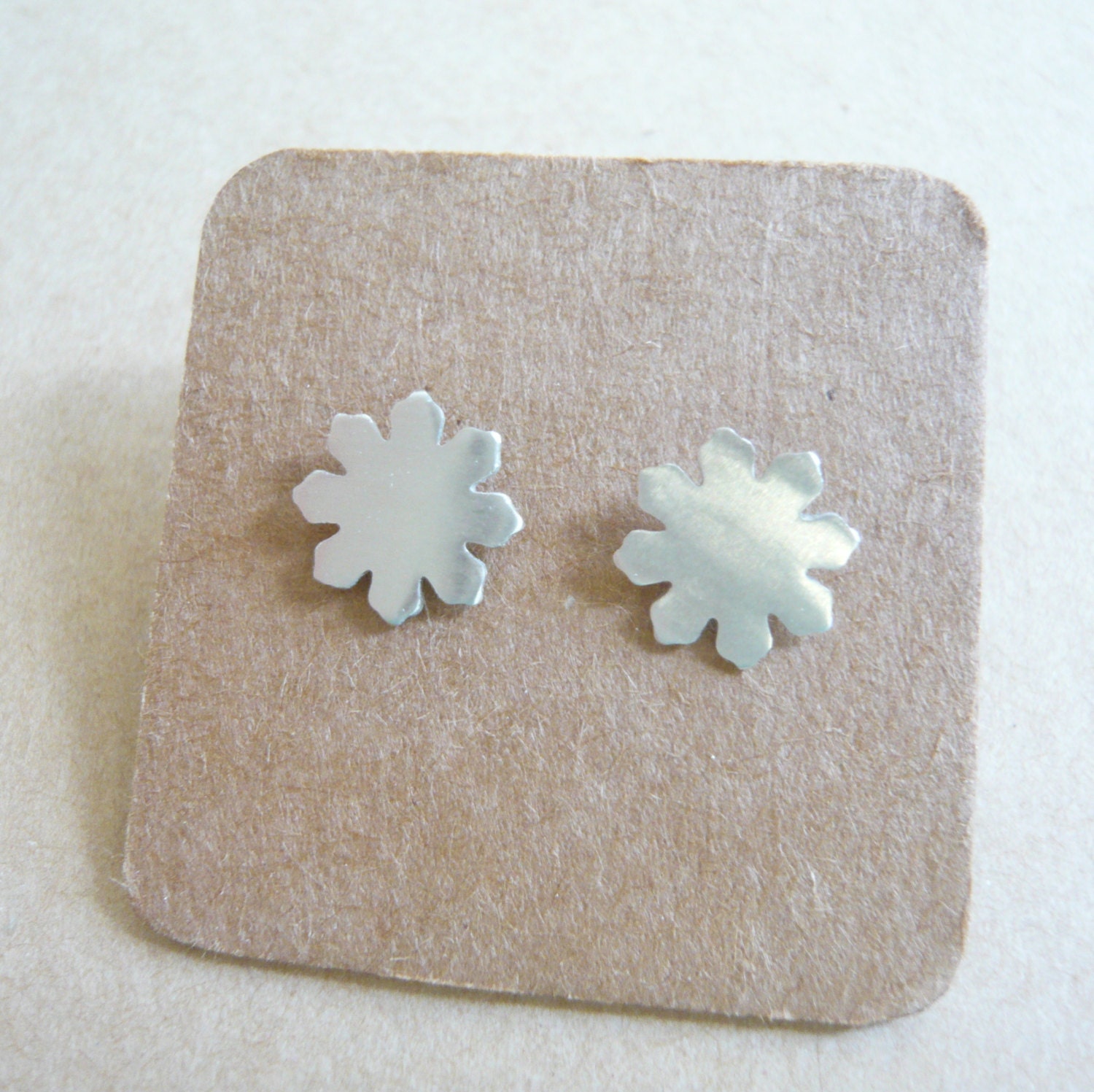 Silver Snowflake Earring Studs - 925 Sterling Silver