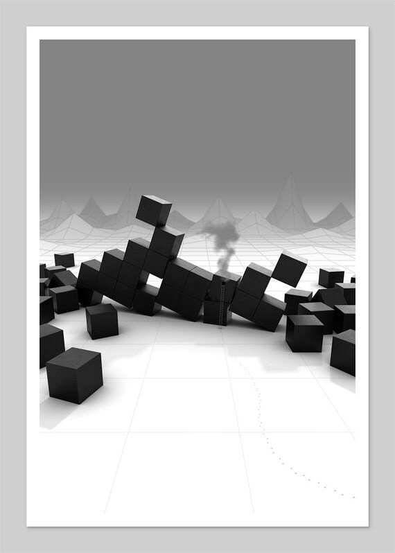 Space Invaders Inspired 13x19 Inch Graphic Print
