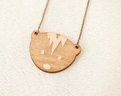 Skunk Necklace Lasercut Birch Wood - Lichi - Woodland Creature Jewelry
