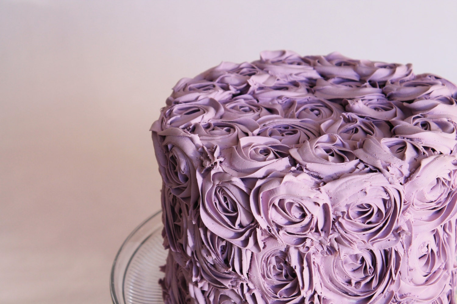 Lavender  rosette cake. Made to order fake cake-Great addition to your Wedding, upcoming spring decor 8" x 6" ,