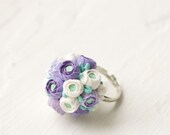 Flower girl -  ranunculus flower - ranunculus bouquet - bouquet of flowers - flower jewelry - lilac lavender white