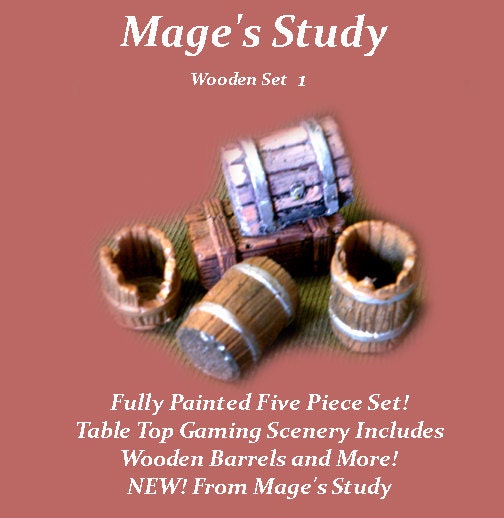 Wooden Set 1 Dungeons and Dragons Terrain  25 mm scale Accessories
