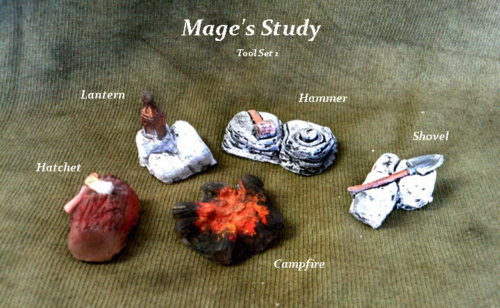 Tool Set 1 Dungeons and Dragons Terrain  25 mm scale Accessories