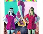 Pink glitter mini dress 1990s club kid  XS