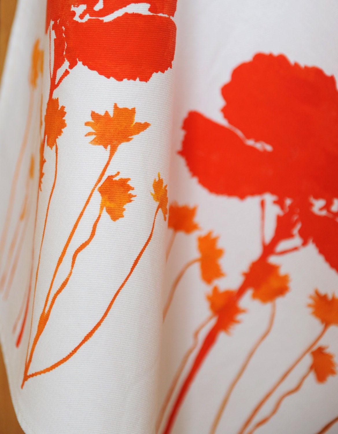 Tea Towel Orange Hydrangea Flowers 100% Cotton - LindaJonesPhoto