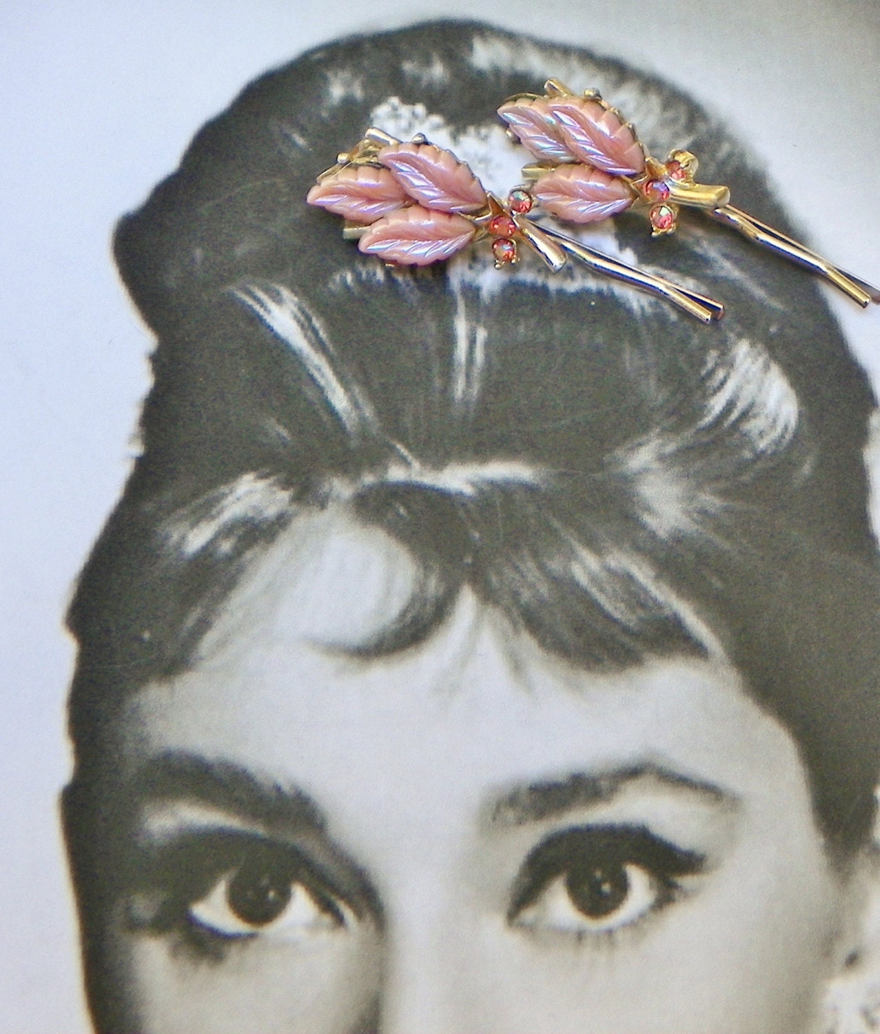 Romantic Vintage Pink Valentine Bridal Bobby Pins