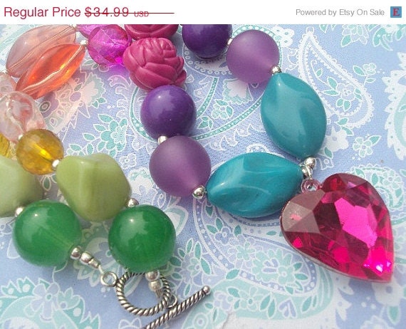 50% OFF SALE Rainbow Girls Necklace by Amanda Lynne LUXE