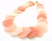 Pink Lucite Necklace, Modern Pastels, Vintage Flowers, Retro Summer Design, Avon