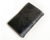 Leather Notebook Cover - Top grade, Veg-tanned, Black Wash 100% Handmade