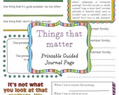 Printable Guided Journal Page - Things That Matter