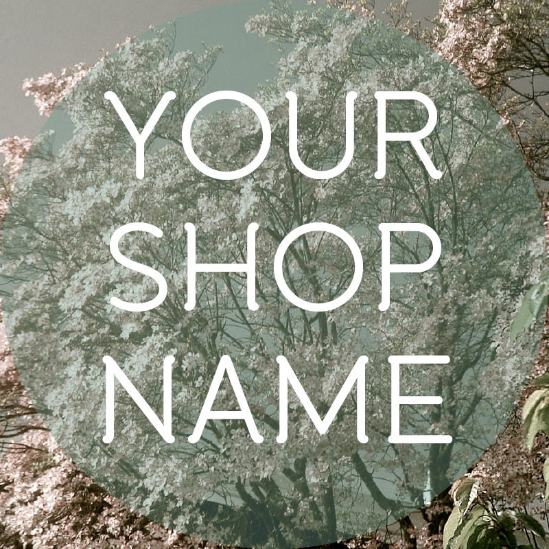 Etsy Shop Banner and Avatar - Pink Green Flowers Floral Photograph