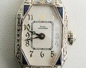 Vintage Miss Waltham Ladies Diamond and Sapphire Watch