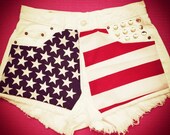 White american flag shorts L