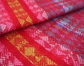 Aztec Fabric, Peruvian Fabric, Woven, Red Zig Zag Stripes, 1 Yard