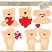 50 % OFF - Digital Clipart - Teddy Loves / Valentines Day (DC-4604)