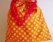 Upcycled Handmade Draw String Bag.Perfect for Bento