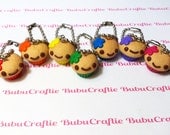 Kawaii Rainbow Cupcake Charm Ball Chain Keychain
