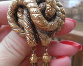 Antique 14k Gold Victorian Snake Tassle  Brooch 18.4 Grams UNIQUE One of a Kind
