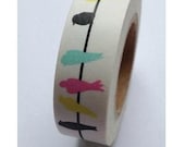 Colorful Bird Washi Tape-Birds on Wire-Wedding Birthday-Love My Tapes-Masking Tape - wacomarket