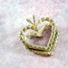 Vintage Necklace Pendant, Rhinestone Heart, Clear Glass Crystals, Silver Tone Metal, 1970s Romantic Sweetheart Love Jewelry