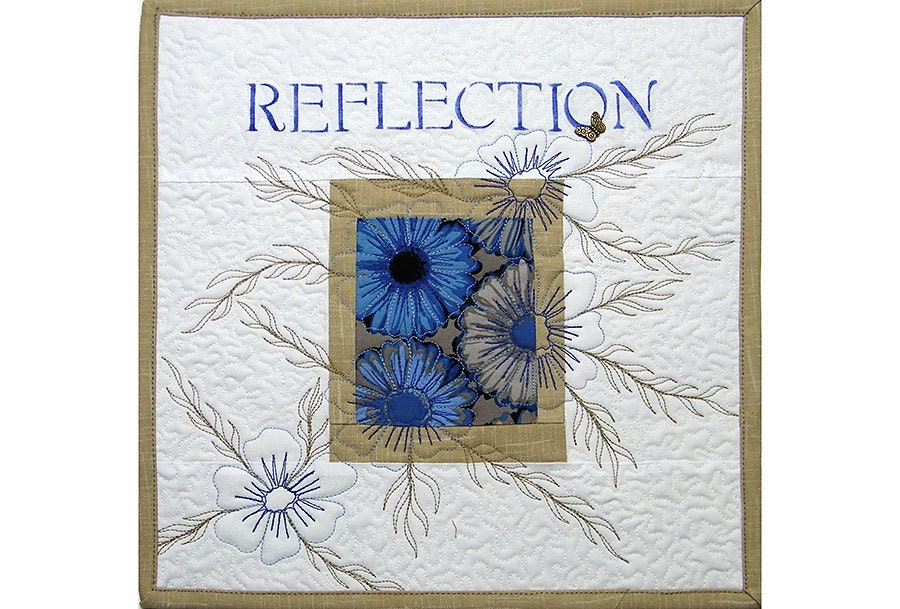 Wall Decor  Inspirational Word Quilt Blue