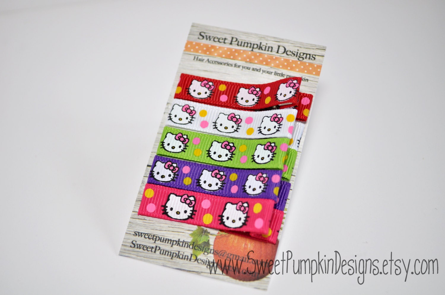 Hello Kitty Baby Hair Clip - Baby Girl Everyday Clip Set - Simple Clips - Set of 5 -  Alligator Clips - Girls Clips - Toddler Barrettes