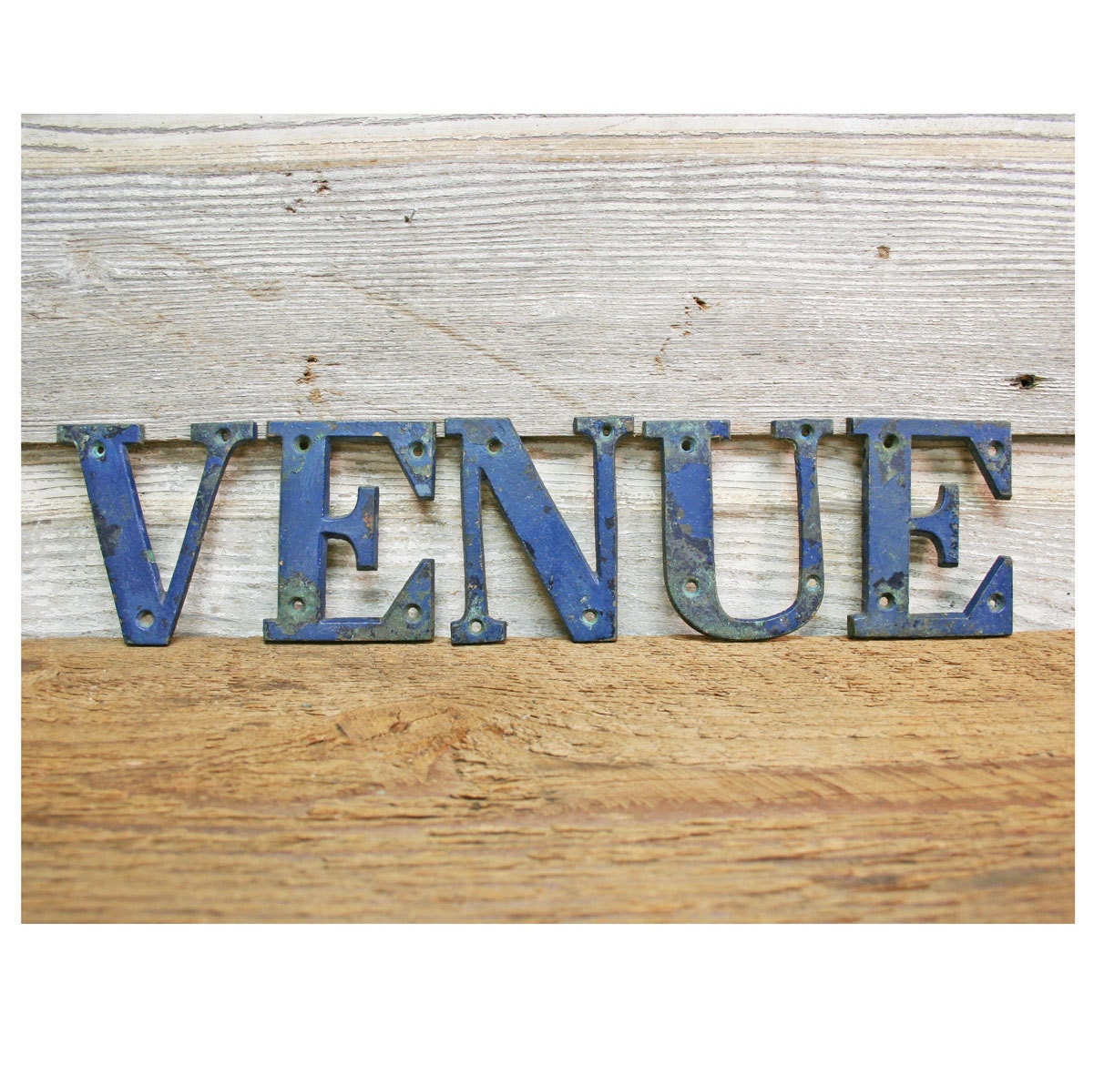 Vintage VENUE Sign -- Metal Wall Decor