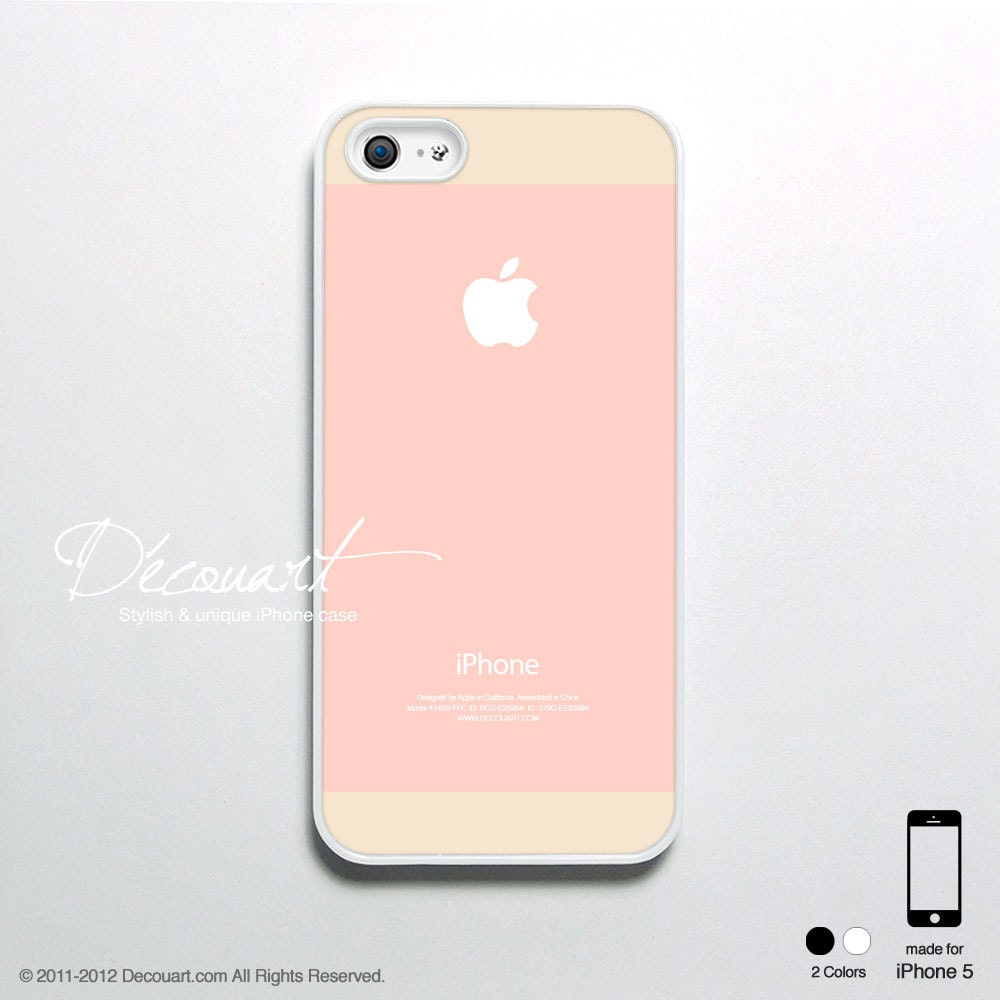 Peach iPhone 5 case, iPhone 5 cover, case for iPhone 5, baby pink blush peach with apple logo S523