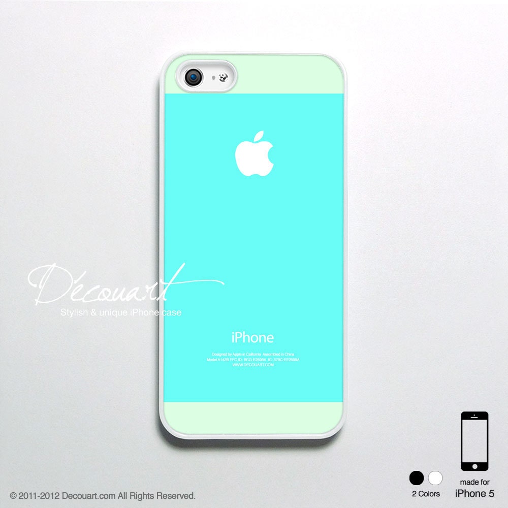 Mint iPhone 5 case, iPhone 5 cover, case for iPhone 5, baby blue mint tiffany apple logo S524