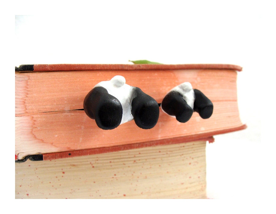 Pair of Pandas  Book-hider Set - Humorous bookmarks, His and Hers or Parent and Child Gift Set