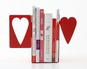 Bookends -Heart- laser cut metal bookends